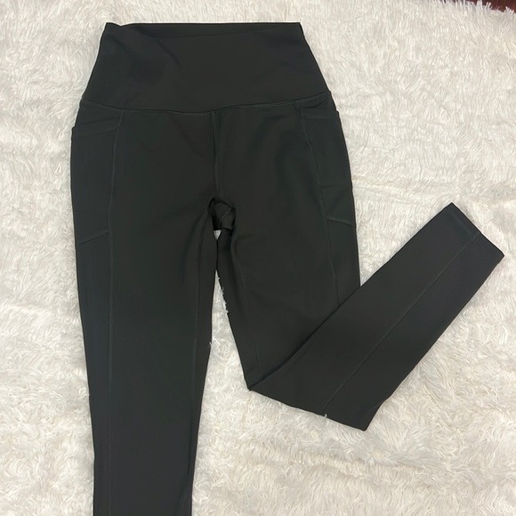 RBX Active workout or hiking leggings with pockets, dark green - Picture 1 of 5